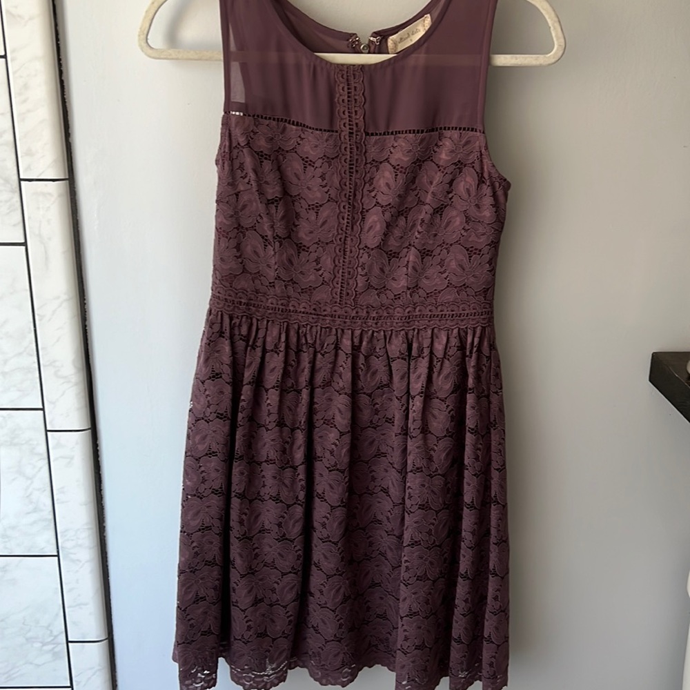 Altar'd State Purple Lace Overlay Dress Size Small